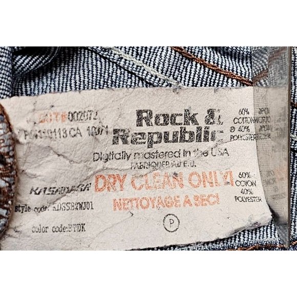 Rock & Republic Kasandra 32x31 Bootcut Low Rise Stretch Embellished Jeans - Picture 13 of 16